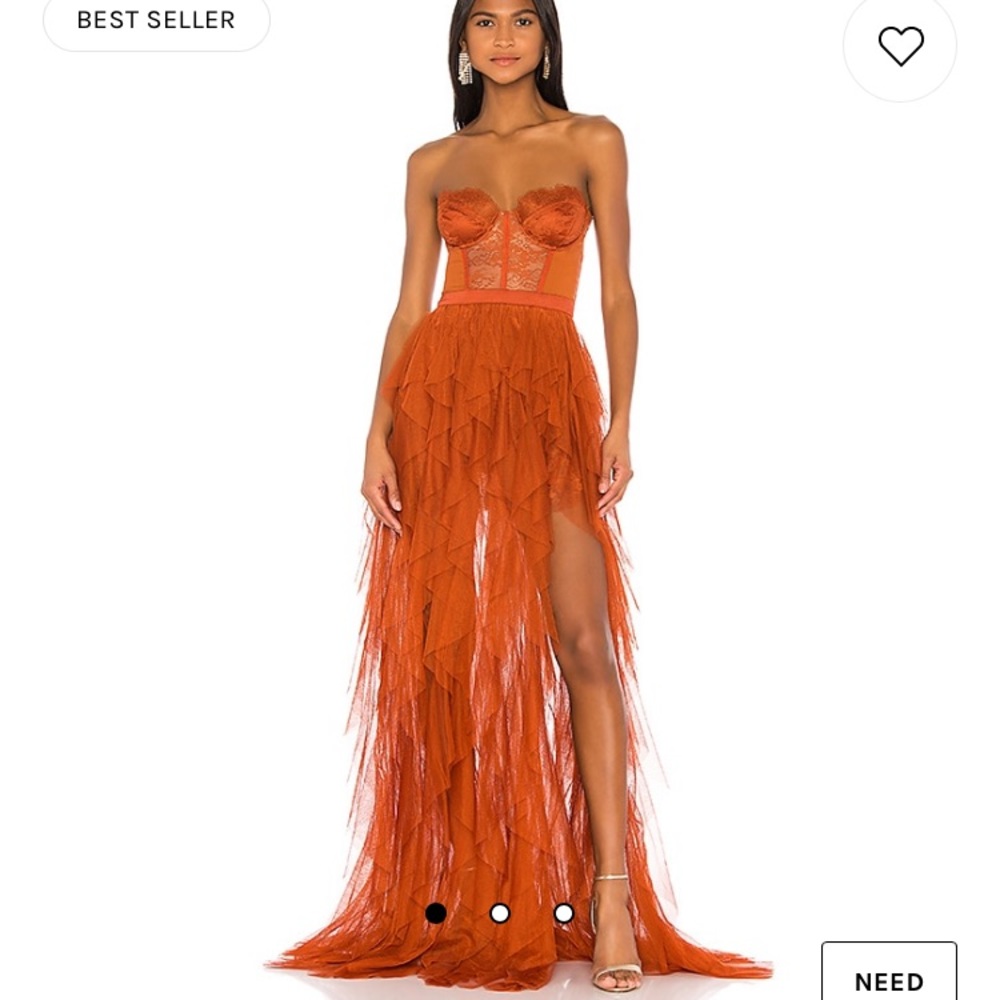 For Love & Lemons Bustier Gown in Rust